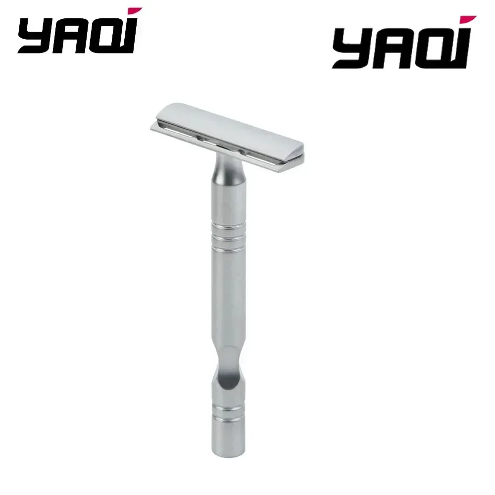 ماكينة حلاقة اللحية من YAQI بلون كروم غير لامع، شفرة تيار متردد Excalibur ذات حافة واحدة للرجال، ماكينة حلاقة آمنة #5