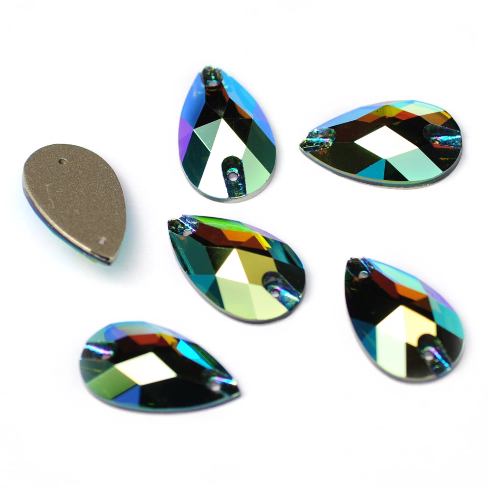 PUBRILEX Großhandel Bunte AB-Strasssteine zum Aufnähen, Glas-Flachsteine zum Nähen für Kleidung, Taschen und Accessoires – Detail 5