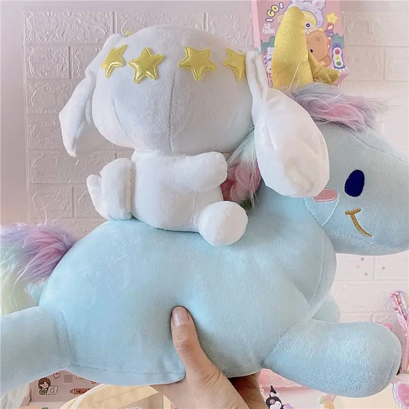 Sanrio Japanese Fantasy Five-Pointed Star Unicorn Cinnamoroll Fantasy Doll Pillow Doll Girlfriend Birthday Present Pillow