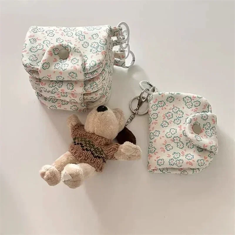 Porte-cartes floral mignon pour filles, porte-monnaie étudiant, mode coréenne simple, portefeuille portable, petit sac de rangement, 1 pièce