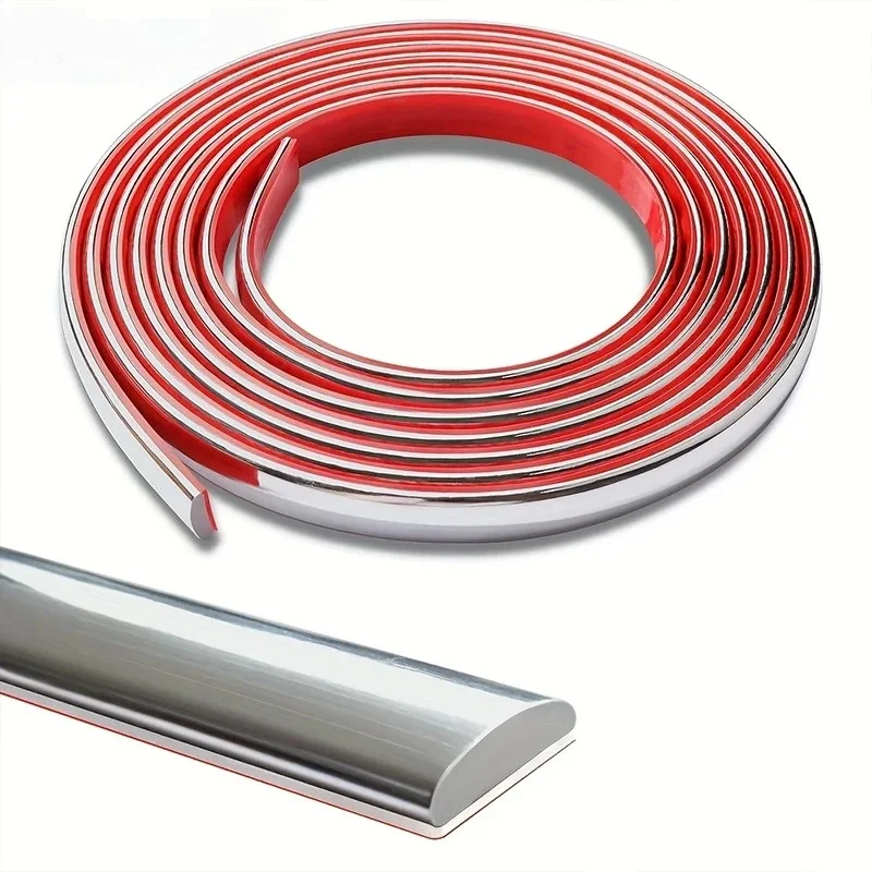 1pc 5m/196.85in Self-adhesive Mirror Frame PVC Molding Trim Wall Trim Line Decor Strip Background Wall Ceiling Line Mirror Frame