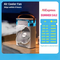 Office Home Fan 3 In 1 Air Conditioner Mini Air Cooler with LED Night Light Portable Humidifier Air Adjustment Fan