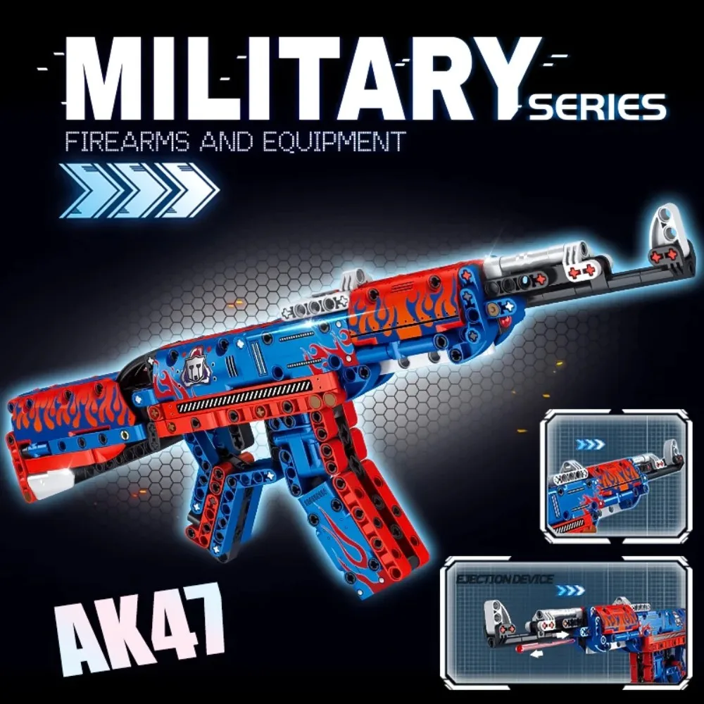 

401pcs Sci-Fi Mech-Skinned Rifle Building Blocks Kit - Tactical Weapon Model for Teens Adults Display