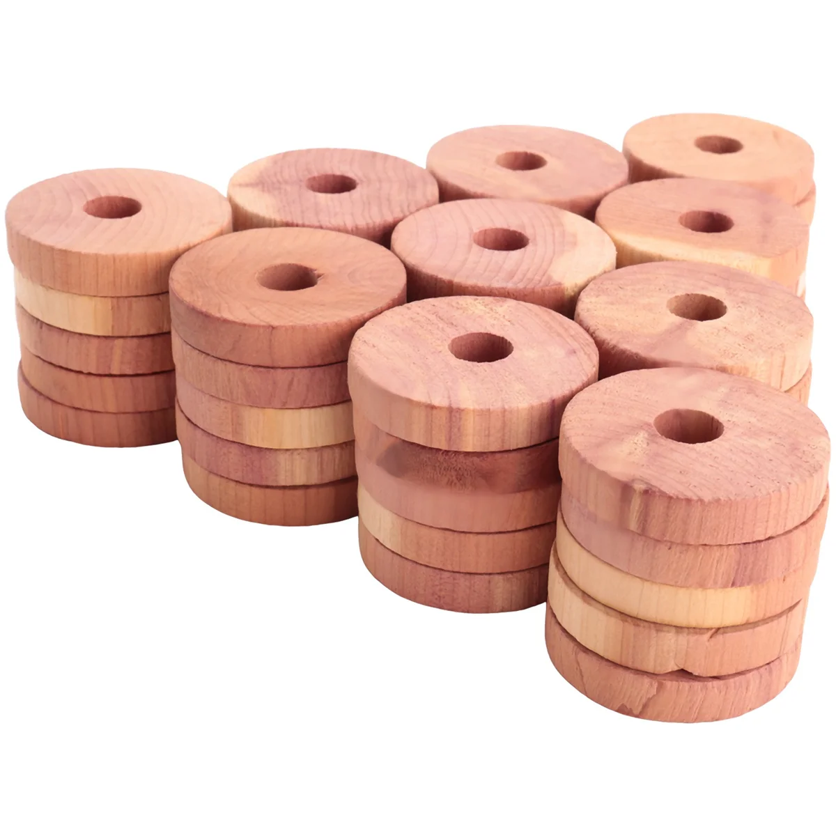 50 Pack Cedar Wood Rings Moth for Clothes,Aromatic Cedar Blocks,for Closets and Drawers, Clothes Storage Protector