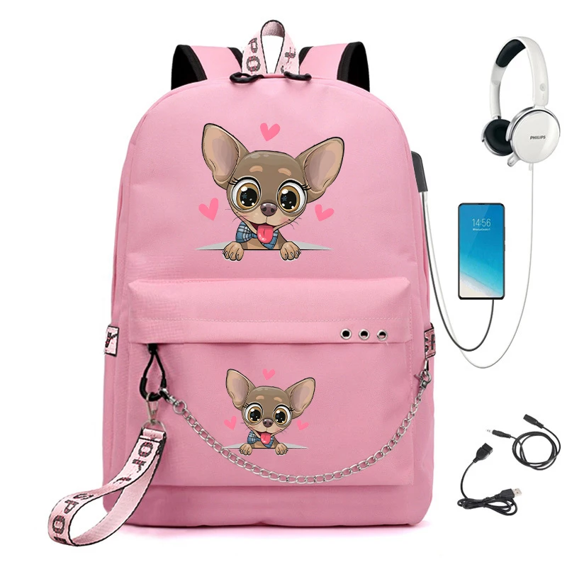 Mochila escolar de dibujos animados para niños y niñas, Bolsa Escolar de dibujos animados, Usb, animales, Manga