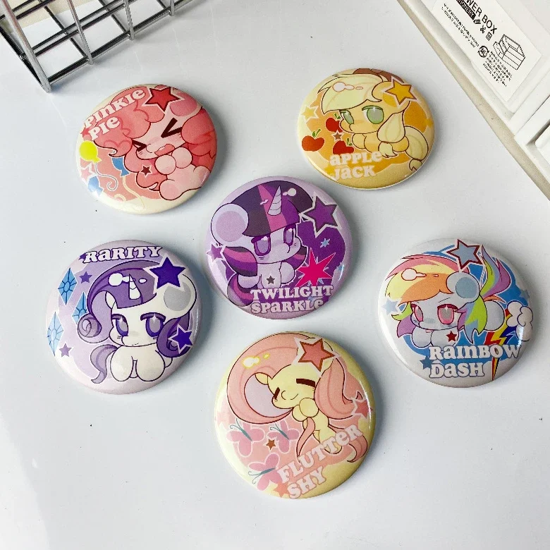 2.28in New My Little Pony Rainbow Dash Twilight Sparkle Cute Kawaii Souvenir Pins Brooch Icon Badge Birthday and Holiday Gift