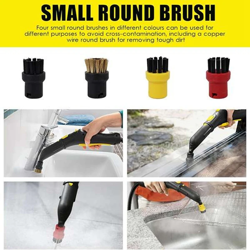 Steam Cleaner Part For Karcher SC2 SC3 SC4 SC5 SC7 Replacement Nozzle Brush Stubborn Stain Remove Small T-Brush Set