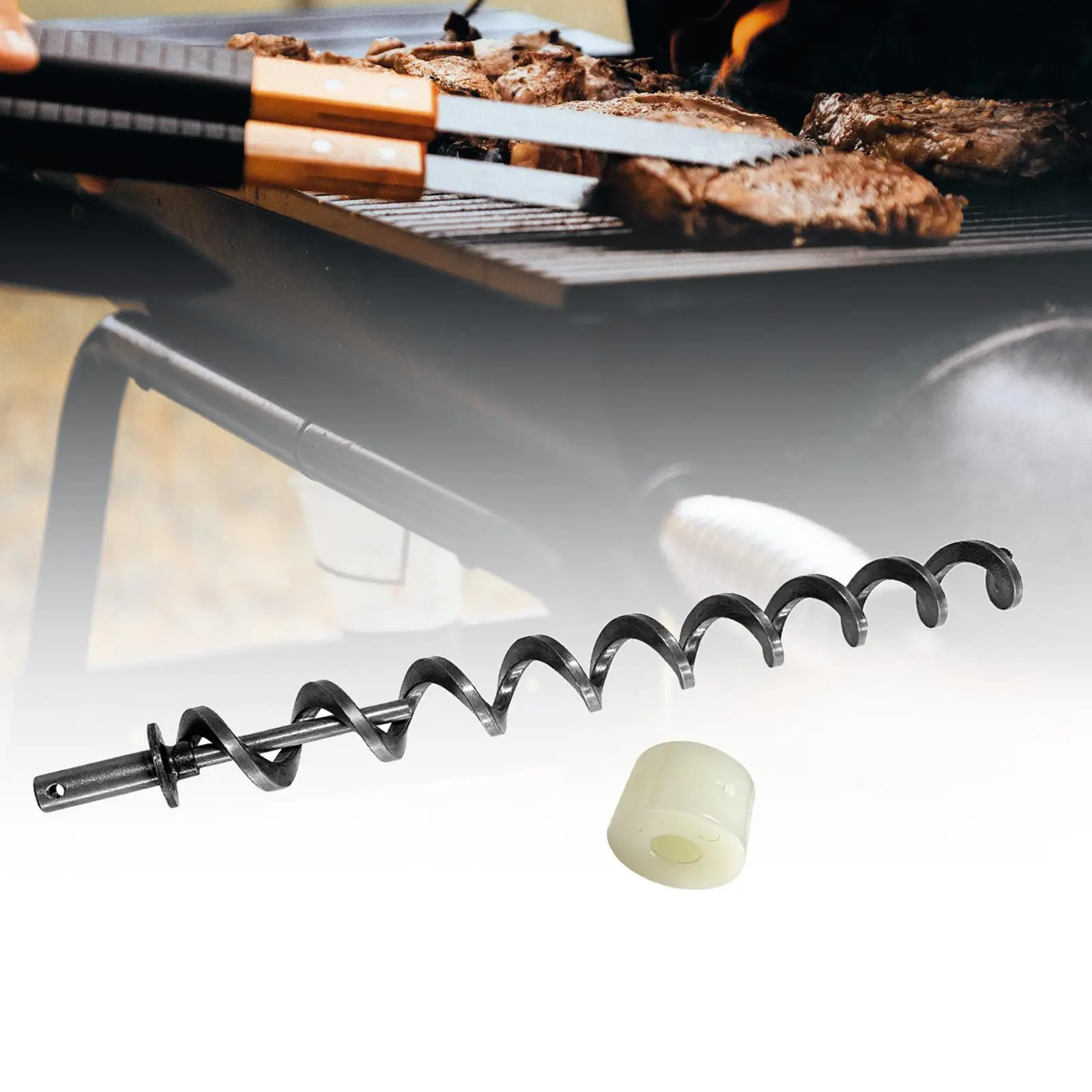 Wood Pellet Oven BBQ Smoker Auger Parts Sturdy Easy to Use Feeding Screw Rod Multiuse for Picnic Barbecue Cooking Equipment