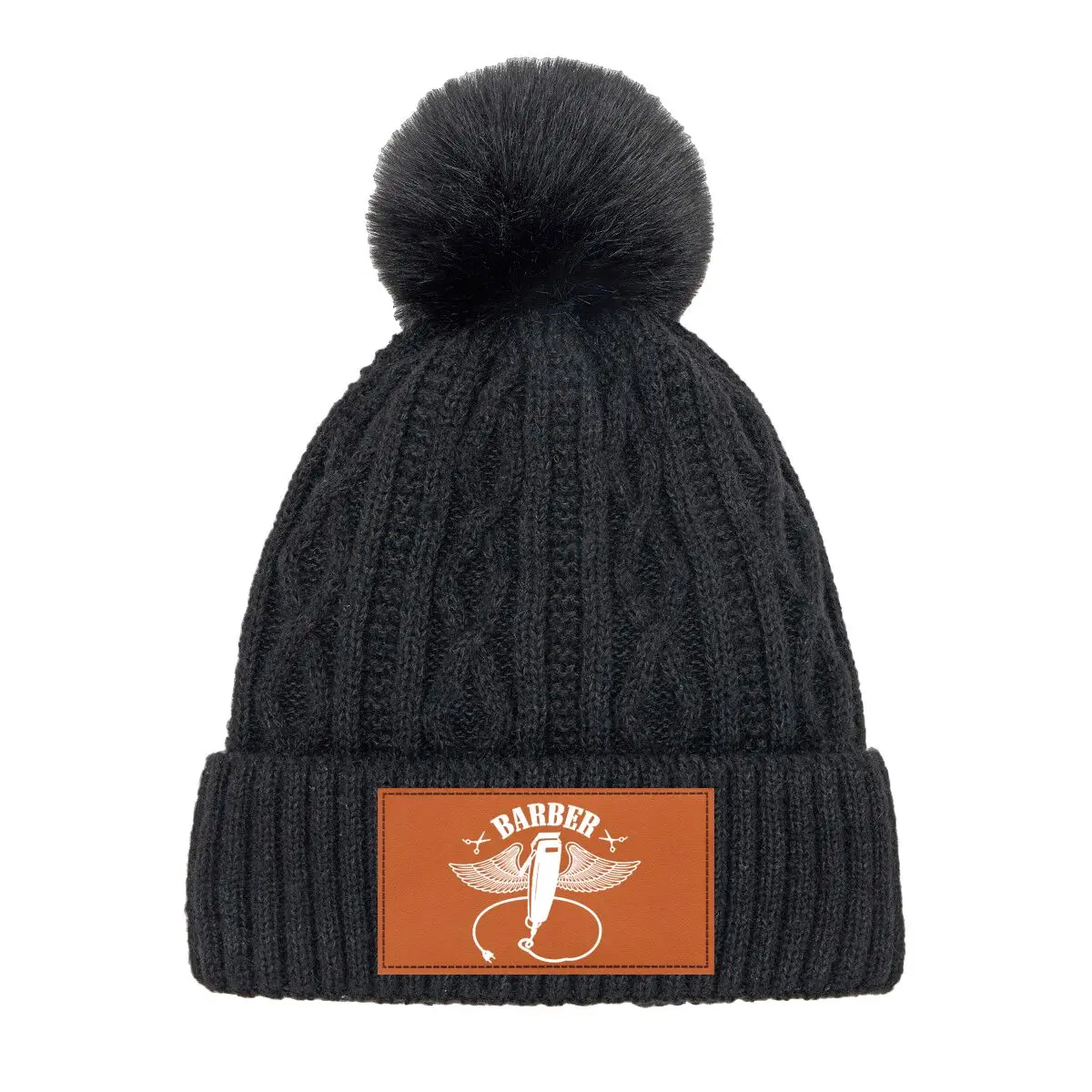 

Крылатая парикмахерская машинка для стрижки, художественные вязаные шапки, теплые зимние шапки, термошапка, меховой помпон