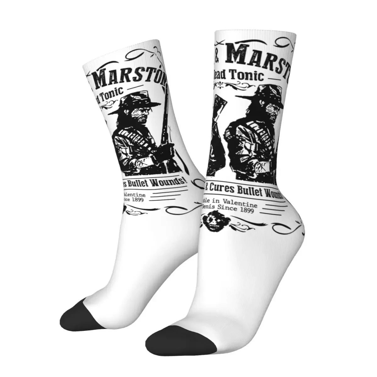 Funny Reds Deads Game John Marston Soccer Socks Polyester Long Socks for Women Men Non-slip