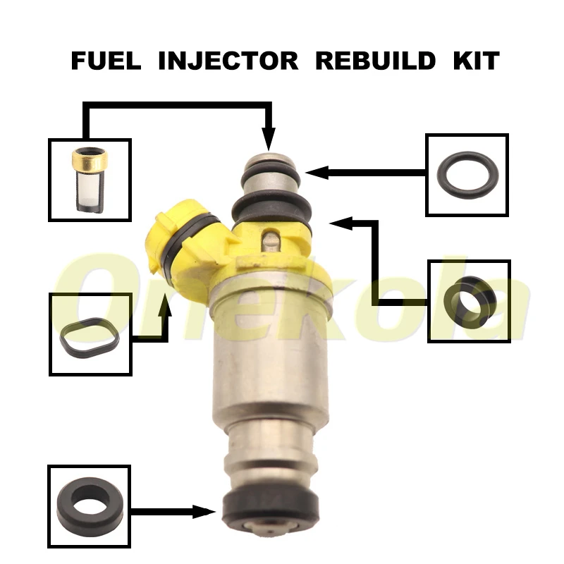 

Fuel Injector Service Repair Kit Filters Orings Seals Grommets for 90-92 2.2L MR2 Celica - 23250-74040 23209-74040