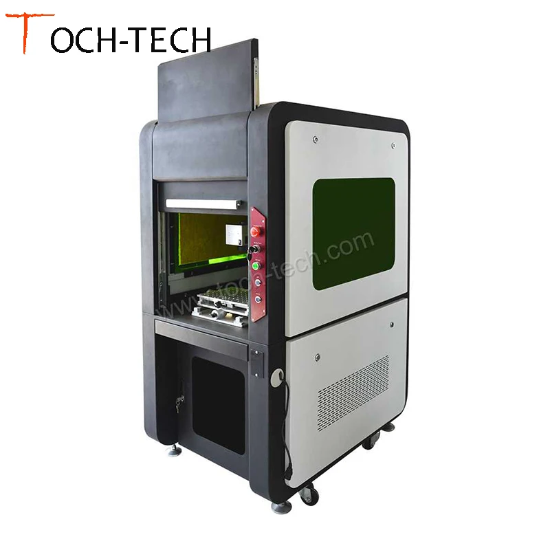 High Safety Full Closed Type Fiber Laser Marking Machine For Metal Chip Card Logo Printing Engraving Cutting