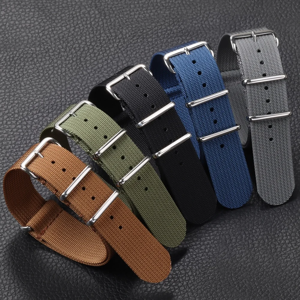 Neues geripptes Nylon-Uhrenarmband, 18 mm, 20 mm, 22 mm, Nylon-Uhrenarmband, Uhrenarmband-Zubehör für Militär-Uhrenarmband, Armband für Männer und Frauen – Detail 6
