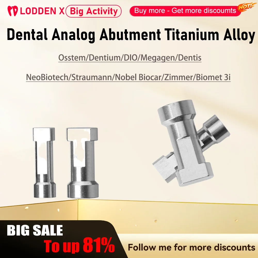 Dental Analog Abutment Titanium Alloy For Osstem Dentium DIO Megagen Dentis NeoBiotech Straumann Nobel Biocar Zimmer Biomet 3i