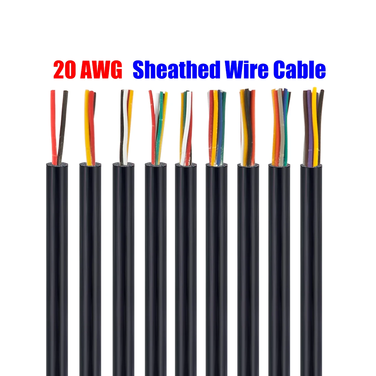 Sheathed Cable Electrical Wire 20 AWG Tinned Copper 2 3 4 5 6 7 8 10 Core Conductor Electronic Audio Wires For LED Light Speaker