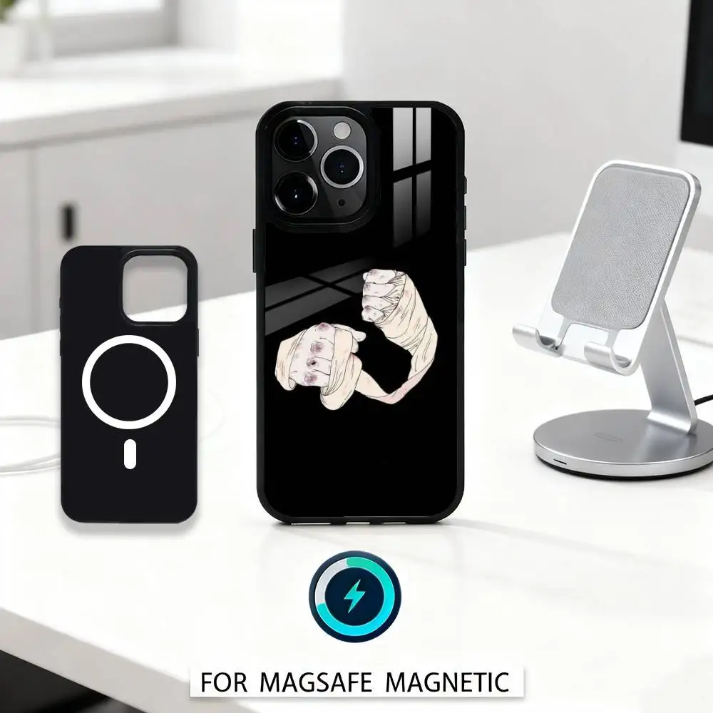 Capa de telefone com luva de boxe A-Art Streetwear para iPhone 16,15,14,13,12,Pro,Max, magnética para carregamento sem fio Magsafe