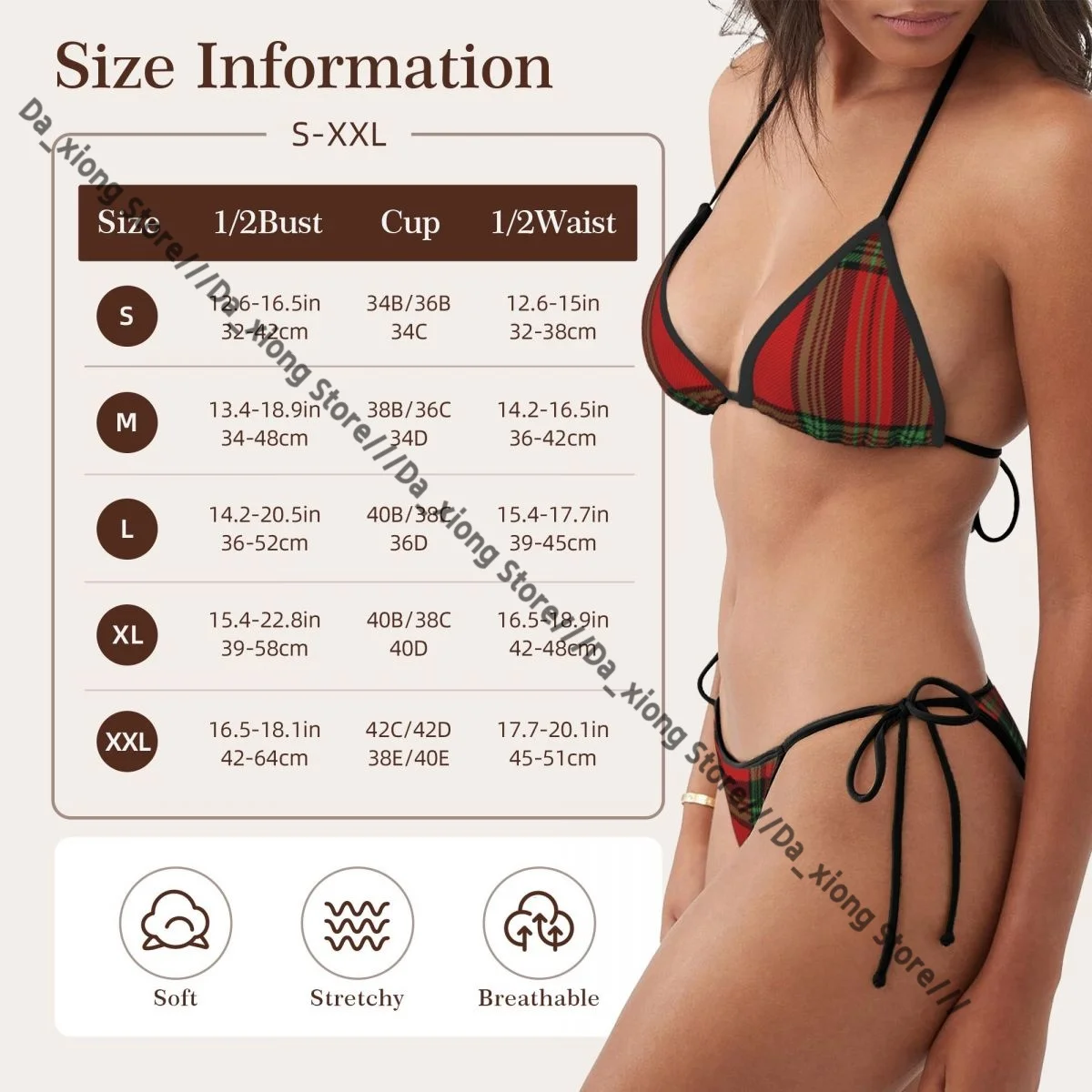 مثير ملابس سباحة نسائية صغيرة الترتان منقوشة الاسكتلندية ملابس السباحة امرأة ثونغ مجموعة البكيني البرازيلي المايوه ملابس الشاطئ