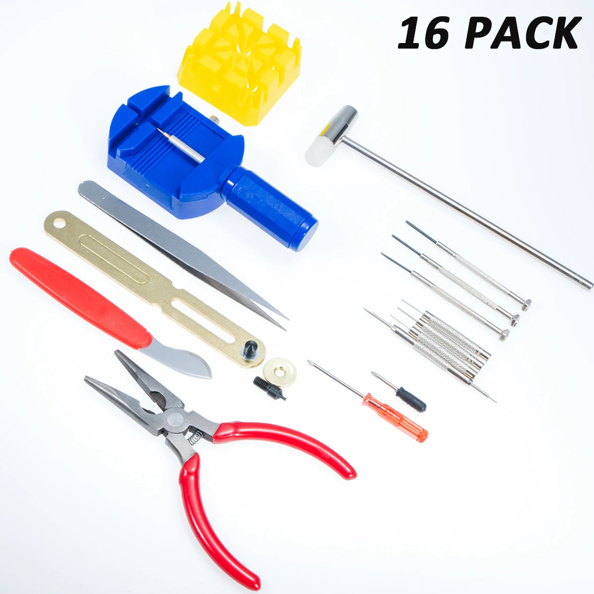 16pcs/set Watch Repair Tool Kit for Watch Back Cover Opener Strap Battery Replacement or Watchpart Portable Watchmaker Tools Set