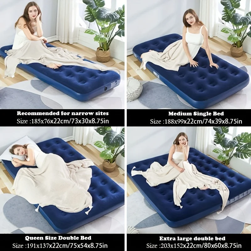 Bestway 67004/67003/67002/67001 1 x 4 Size Indoor/Outdoor Soft Top Air Mattress without Pump Flocked Moisture Barrier