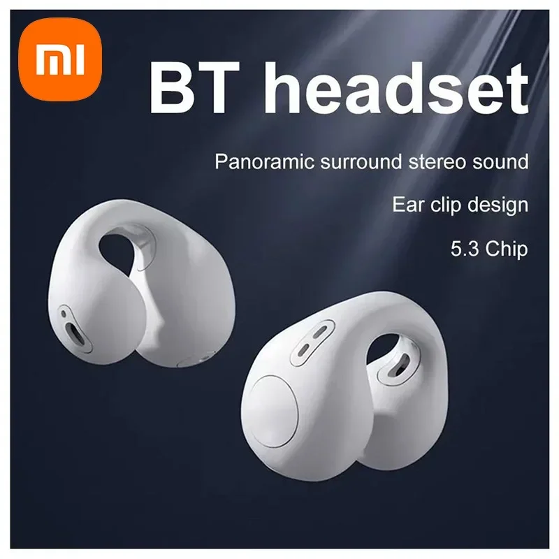 Xiaomi イヤークリップワイヤレス Bluetooth 5.3 イヤホンヘッドフォンアウトドアスポーツヘッドセットタッチコントロールイヤフォン iphone サムスン用