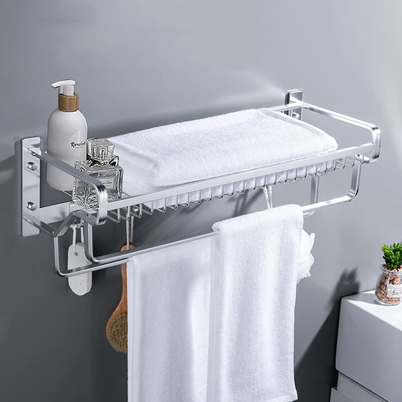 Large Razor Soap Bearing Bathroom Shelves Storage Aluminum Washbasin Towel Wall Shelf Wall Mounted Almacenaje Household Items