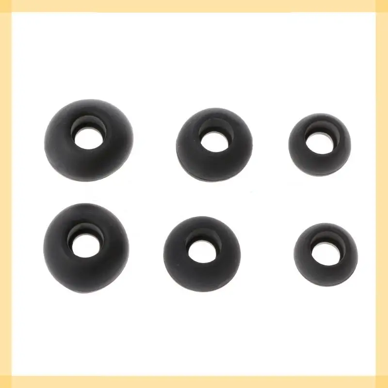 

Soft Black Silicone Replacement Eartips Earbuds Cushions Ear pads Covers For Earphone Headphone Drop Shipping 12 Pairs(S/M/L)