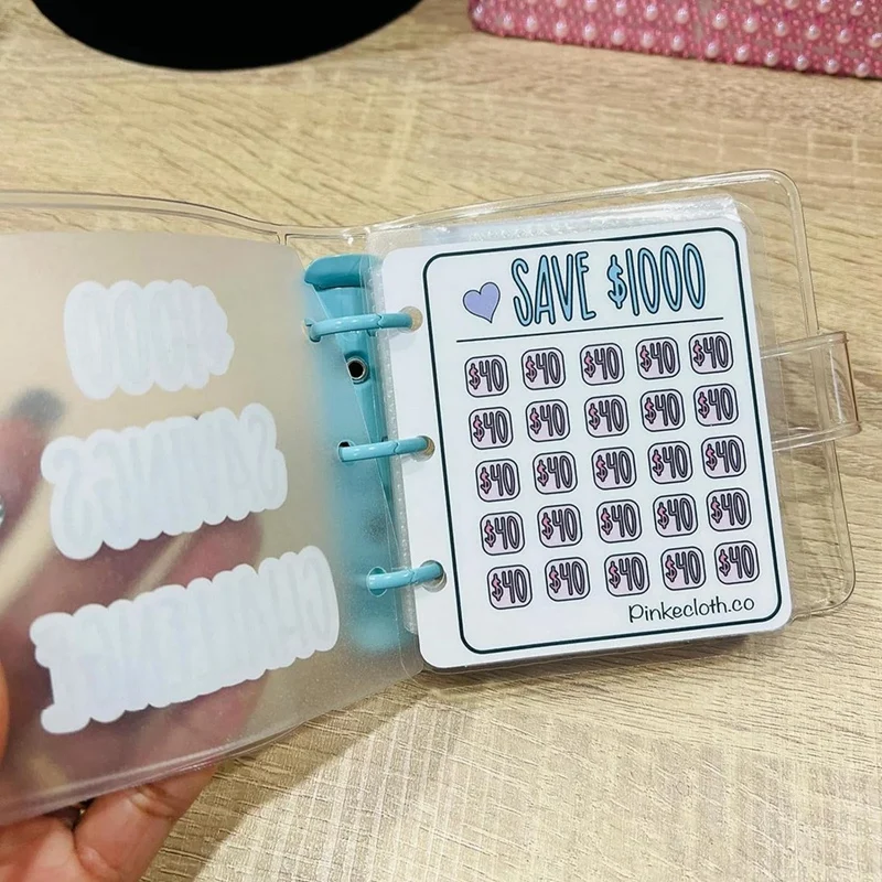 كتاب التوفير مع الأظرف ، 1000 الموثق التحدي الادخار ، وتوفير المال ، المغلف