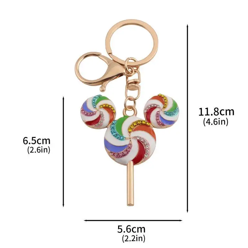 Lollipop-Taschenanhänger, süßer Regenbogen-Bonbon-Patchwork, niedlicher Strass-Anhänger, kreativer Anhänger für Rucksack, kleines Geschenk für Teenager – Detail 6