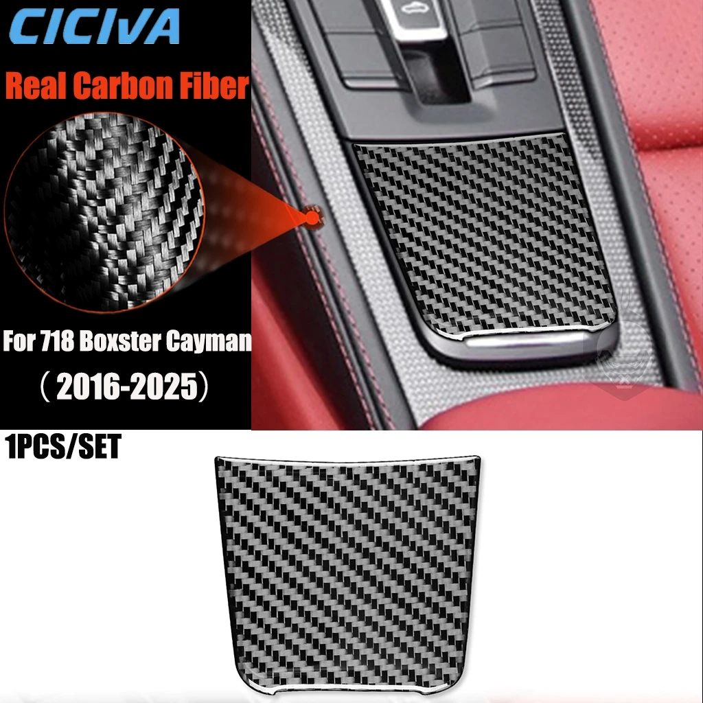 

Carbon Fiber Car Accessories Cigarette Lighter Modified Interior Trim Cover Sticker For Porsche 718 982 Boxster Cayman 2016-25