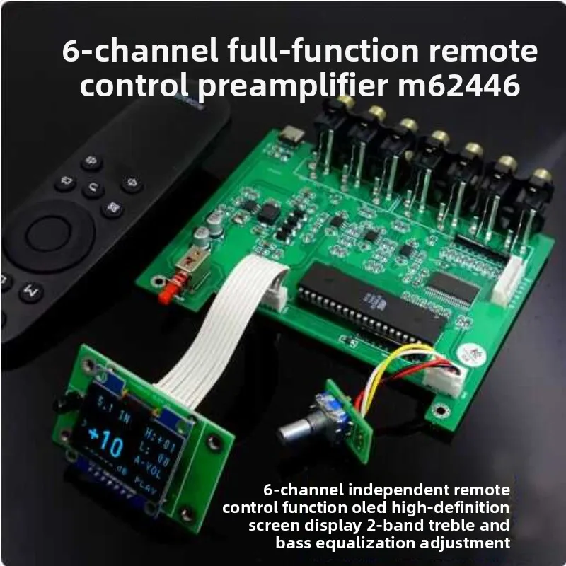 

F11 M62446 6-channel Fully Independent Remote Control OLED Display Pre-amplifier 5.1