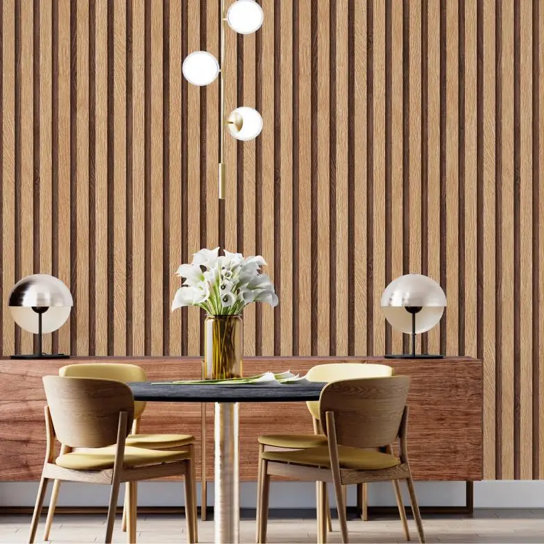 

3D three-dimensional retro wood color wood grain wallpaper PVC living room Japanese tatami ceiling wood grain wallpaper