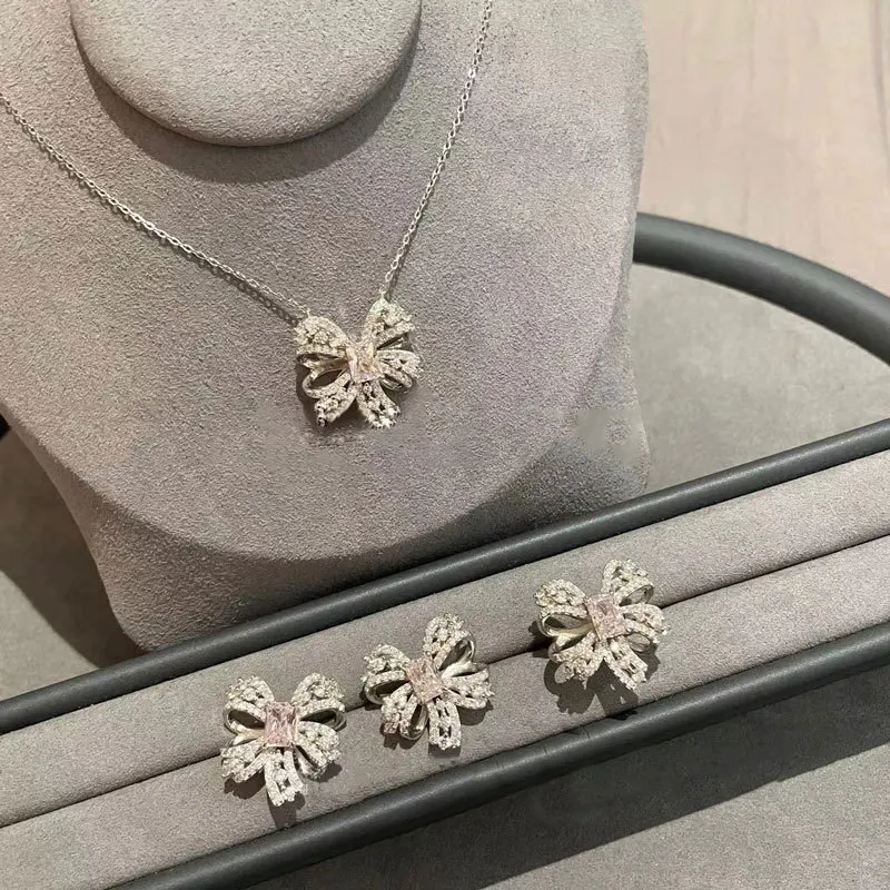 Earring Set Women Sets Metal Unisex Girls Lovers' Classic Bowknot Jewelry Sets Stainless Steel New Arrival image 2