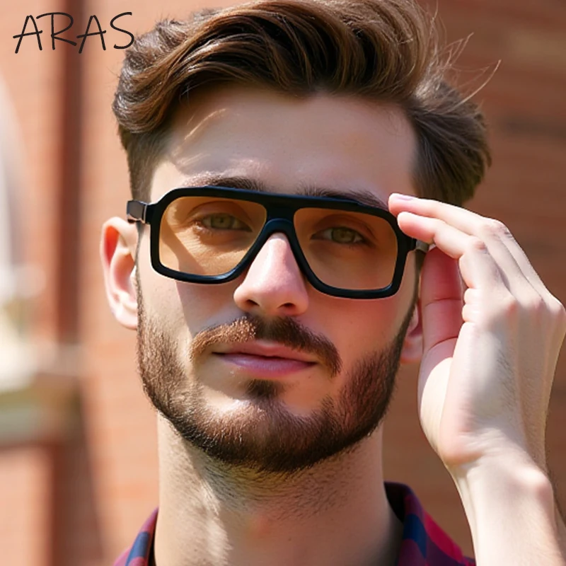 Duże kwadratowe okulary przeciwsłoneczne męskie damskie 2026 luksusowa marka modne duże oprawki vintage okulary modowe do jazdy na zewnątrz ochrona UV400 — zdjęcie 6