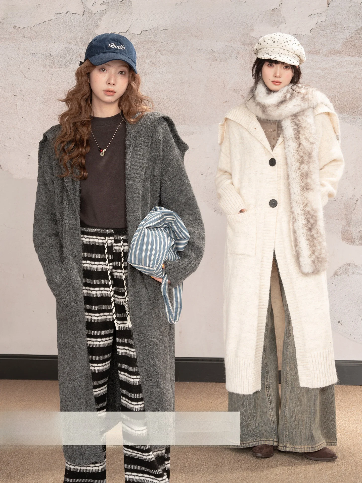 

Loveheynew Премиум Вязаный Открытый Кардиган Женский Свободный Универсальный Повседневный Пальто-Накидка Длинная Верхняя Одежда с Большим Воротником Модное Зимнее Пальто