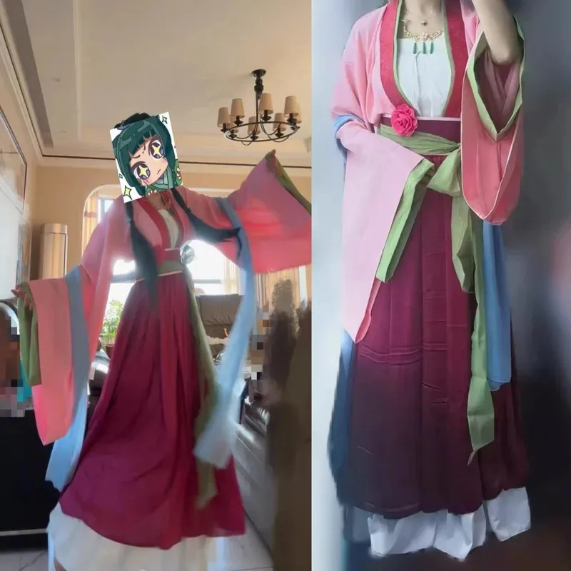 

Костюм для косплея, парик, аниме «Дневники аптекартии», Maomao Hanfu Garden Party Dress Kusuriya No Hitorigoto Hallowe