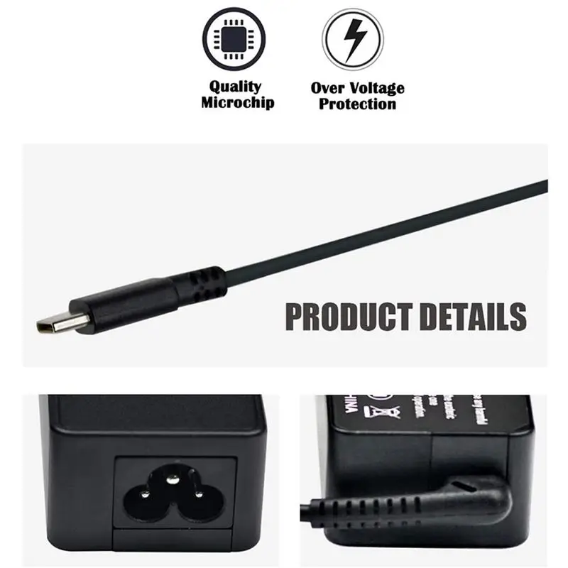 Exquisite-3X 65W USB Type C Laptop For Lenovo Chromebook 100E Thinkpad T480 T580 Yoga C930 Adapter Power Cord,US Plug