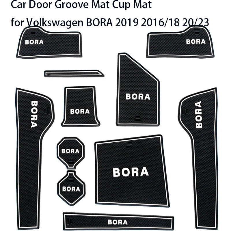 

Коврик для паза двери автомобиля коврик для чашки для Volkswagen BORA 2016/2018 2020/23, центральный контейнер для хранения, коврики, подставка для подстаканника с разъемом для авто