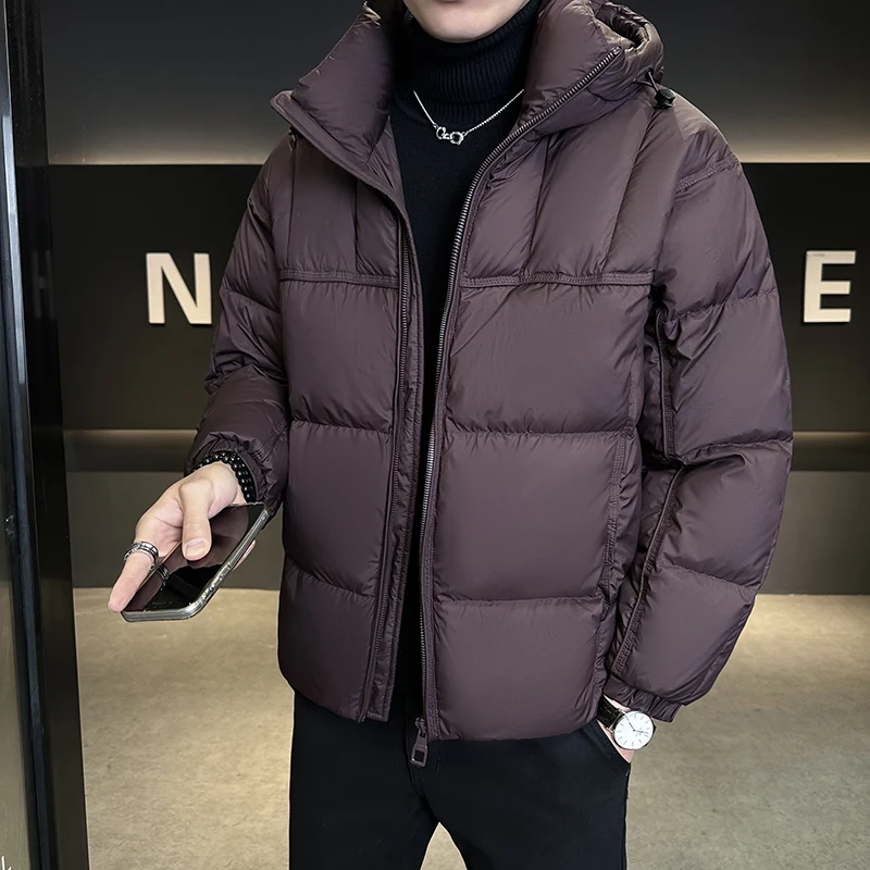 2026 Winter jacket Men's High Quality Trend Comfortable Versatile Solid Color Windproof Warm fashion Casual Down Jacket male