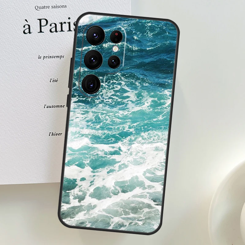 Blue Ocean Waves Sea Cover For Samsung Galaxy S23 Ultra S21 S20 FE Note 10 Plus S8 S9 S10 S10e S22 Ultra Case