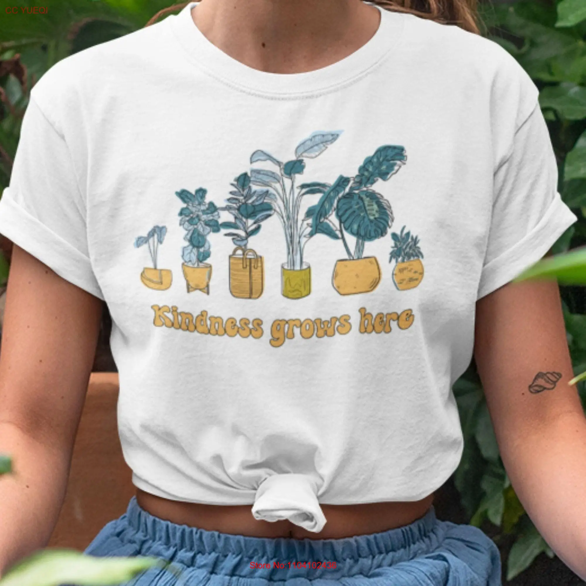 Retro Plants T Shirt Vintage Botanical Illustration Greenery Nature Kindness Gows Here Lover Plant long or short sleeves