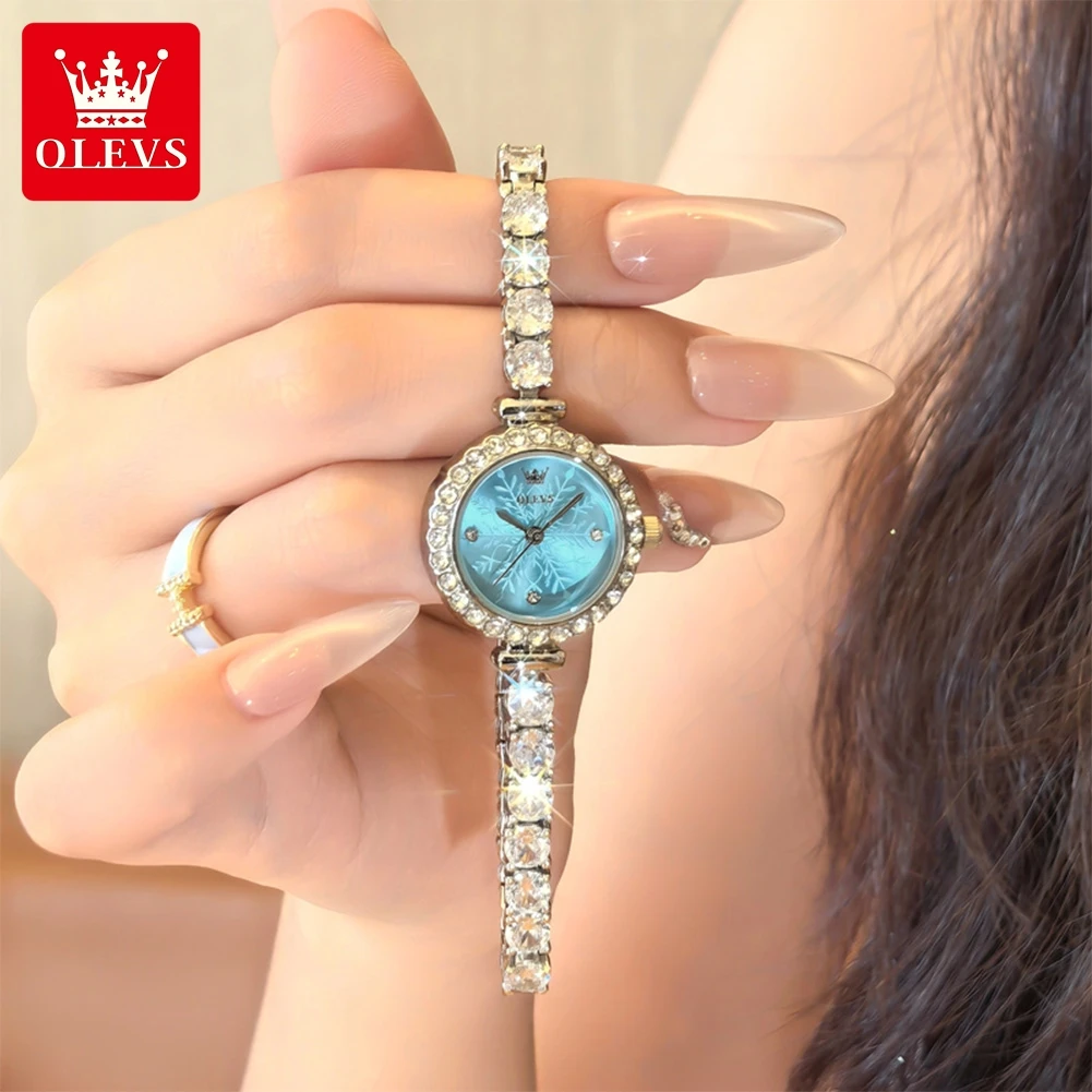 

OLEVS 5889, женские часы, роскошные элегантные модные кварцевые часы, водонепроницаемые светящиеся часы для подруги, подарок, ювелирная застежка