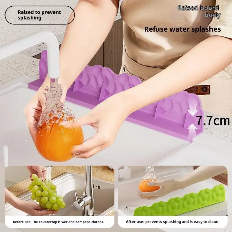 

Silicone Sink Baffle Splash Guard Protect Clothes From Splashing Water Baffle Splash Protector For Washing Dishes Faucet Kitchen