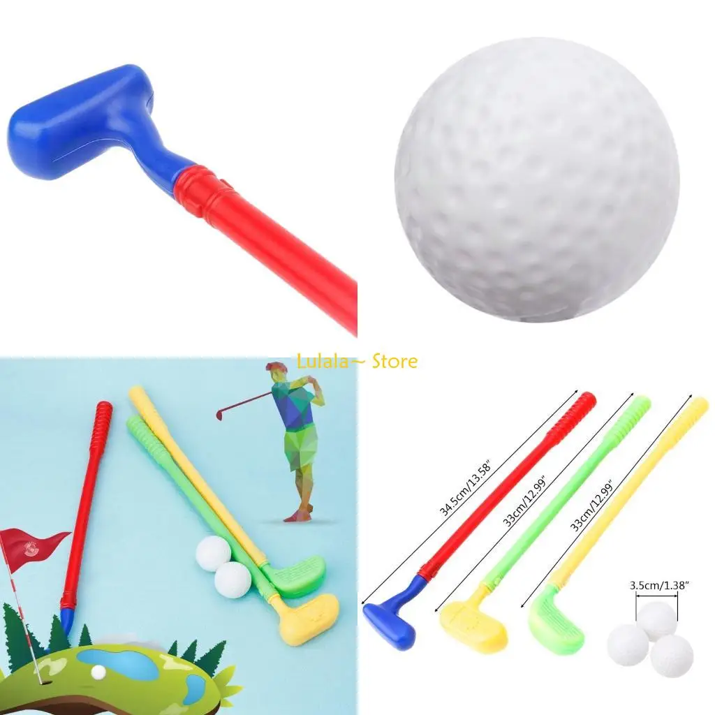 

Y4QA Mini Golf Game Toy Kids Golf Club Set for w/ 3Club 3Ball Toddler Yard Activity T