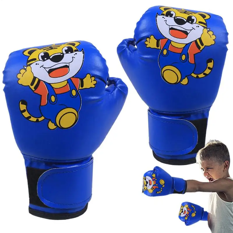 Kids Punching Gloves PU Leather Cartoon Pattern Junior Mitt For Training Training Boxing Gloves Sparring Punching Gloves For