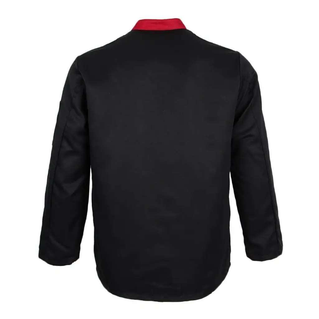 긴 소매 요리사 재킷 코트 호텔 웨이터 주방 유니폼 탑 레드 M