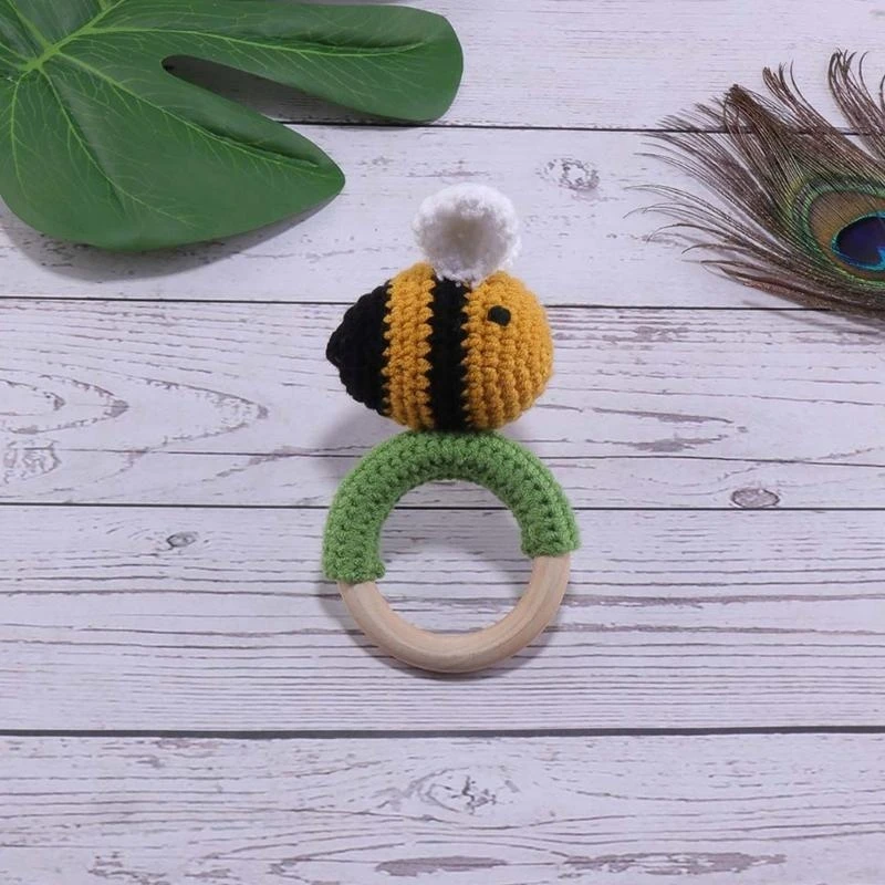 Bé Bằng Gỗ Miếng Dán Vòng DIY Móc Động Vật Lục Lạc Trẻ Sơ Sinh Mọc Răng Điều Dưỡng Đậu Nành Răng Hàm Đồ Chơi Cho Bé Sơ Sinh Tắm