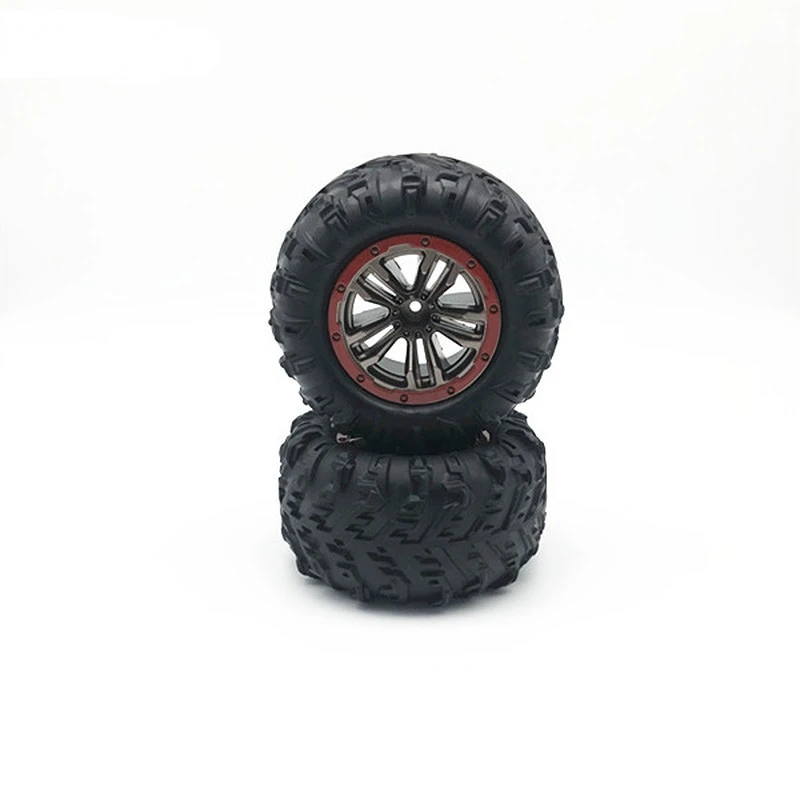 XLH 9125 2PCS/4PCS  Red Rim Tire Rubber RC Racing Car Tires 25-ZJ02 1/10 Scale On Road Wheel Rim Fit For For RC Car