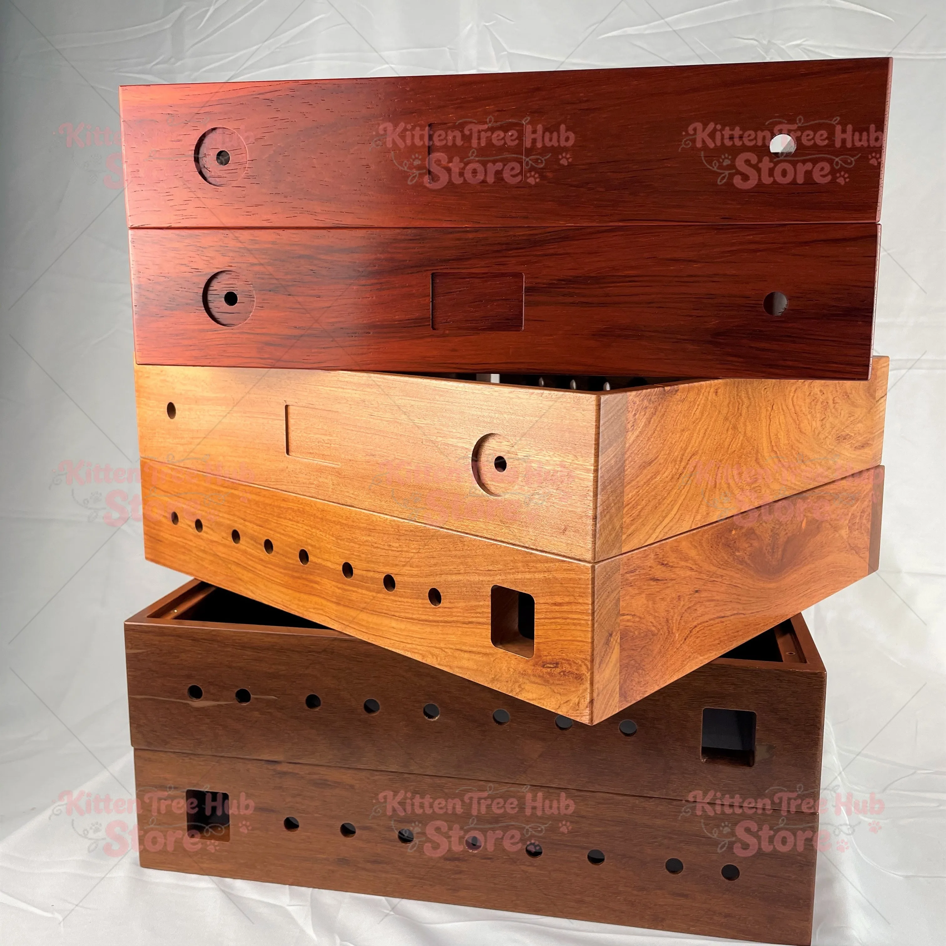 Professional custom bile machine mahogany chassis front stage Class A power amplifier wood chassis aluminum plate opening