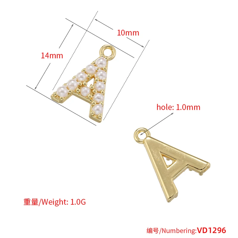 ZHUKOU-abalorios de 26 letras plateadas para la fabricación de joyas, colgantes con iniciales de perlas de A-Z, materiales de joyería al por mayor,