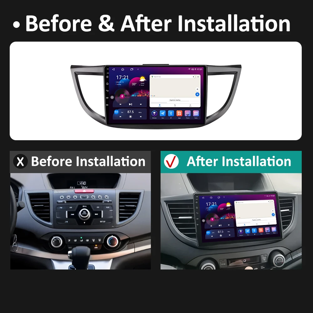 Android 14 DSP Stereo for Honda CR-V 2012 2013 2014 2015 - 2018 GPS Navigation Car Video Multimedia Radio Player Bluetooth WIFI